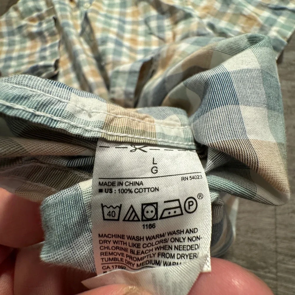 Banana Republic Shirt Mens L Plaid Cotton Heritage Vacation Casual Soft Wash